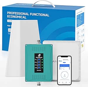 Phonetone Cell Phone Signal Booster for Home | Boosts 5G 4G LTE & 3G Signals | Up to 5,500 sq ft | Supports All U.S. Carriers - Verizon, AT&T, T-Mobile & More | FCC Approved