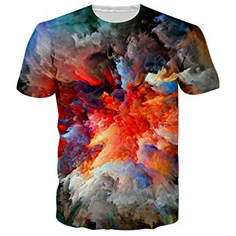 Leapparel Unisex 3D Digital Printed Personalized Short Sleeve T Shirts Tees