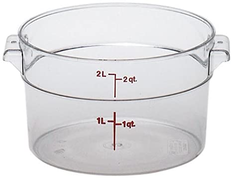 Cambro RFSCW2135 Camwear 2-Qt Round Food Storage Container, Polycarbonate, Clear, NSF Case of 12