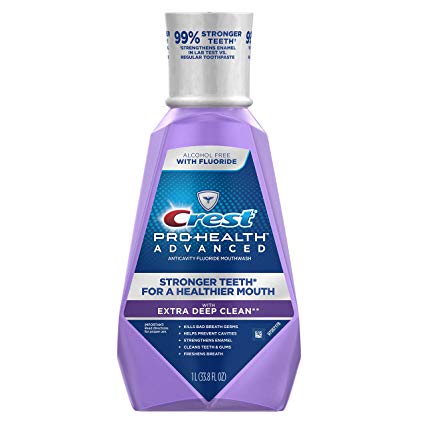 Crest Pro-Health Advanced with Extra Deep Clean Mouthwash, Clean Mint, 33.8 Fluid Ounce