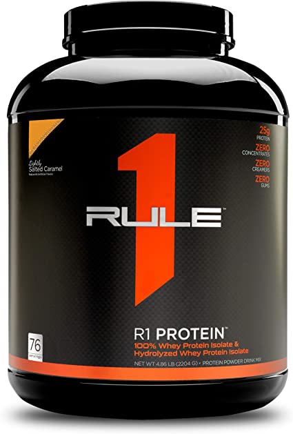 Rule 1 R1 Protein Isolate 76 serv Lightly Salted Caramel 4.8lbs 4.8 pound