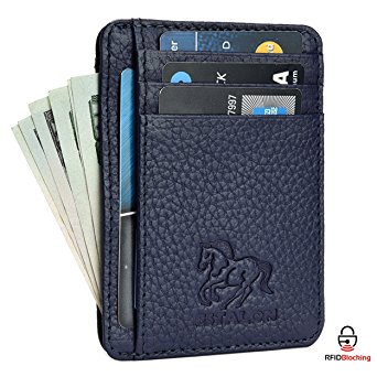 Estalon RFID Front Pocket Wallet Minimalist Wallets Leather Slim Wallet Money Clip RFID Blocking with Gift Box For Men and Women