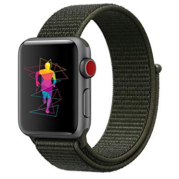 INTENY Sport Band for Apple Watch 38mm 42mm, Soft Lightweight Breathable Nylon Sport Loop Replacement Strap for iWatch Apple Watch Series 3, Series 2, Series 1, Hermes, Nike , Edition