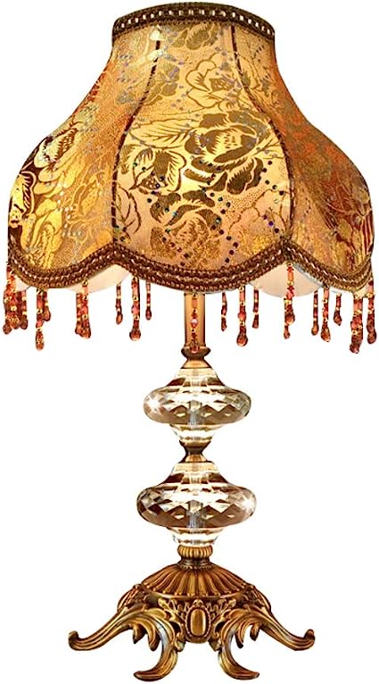 N / A OUFULA Crystal Table Lamps Desk Lights Luxury Modern Contemporary Fabric for Foyer Living Room Office Creative Bed Room Hotel (Style 8, Button Switch)