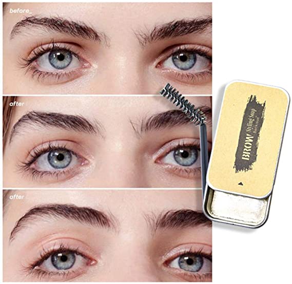 Brows Styling Soap, Pretty Comy Professional Eyebrows Wax for Shaping with Brush Brushed-up Brows Fixing Brow Balm