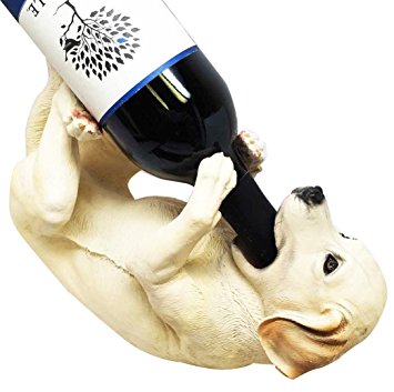 Kitchen Decor Labrador Retriever Dog Wine Bottle Holder Figurine Statue