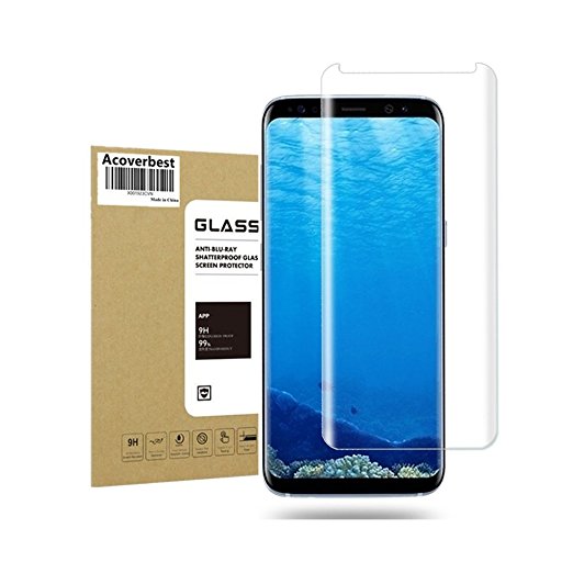 Galaxy S8 Plus Tempered Glass Screen Protector , Acoverbest HD Screen Protector [9H Hardness] [ Anti-Fingerprint] [ Bubble Free] [Scratch Proof]Screen Protector for Samsung Galaxy S8 Plus Clear