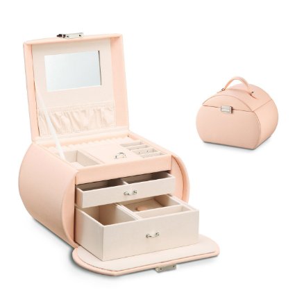 Vlando Princess Style Jewelry Box from Netherlands Design Team Gift Case with Mirror and Storage Drawers Pink NEW