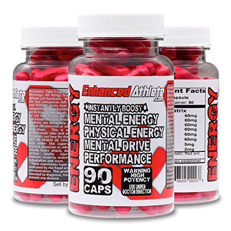 Enhanced Athlete Caffeine Pills - Increase Energy and Focus to Exceed Fitness Goals - Energy Boost for Your Body and Mind with No Crash & No Jitters - 90 Capsules
