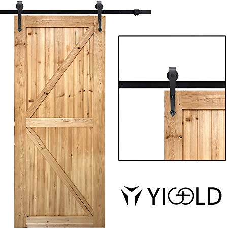 6.6ft Barn Door Hardware Kit,Hardware for Sliding Doors Antique Style,Slide Smoothly Quietly,Factory Outlet Upgraded Version Quality Carbon Steel,Fit 36"-40" Wide Door Panel-(Arrow Shape Hanger)