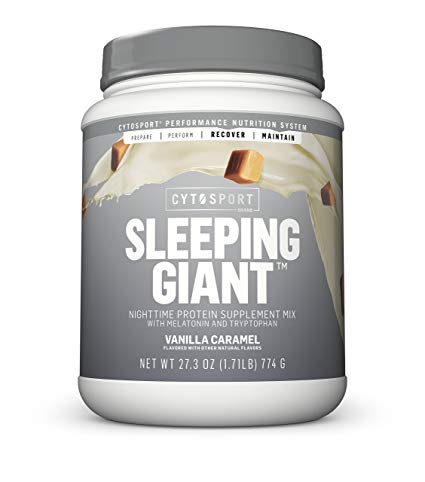 Cytosport Sleeping Giant Nighttime Protein Supplement Mix with Melatonin and Tryptophan, Vanilla Caramel, 1.71 Pound