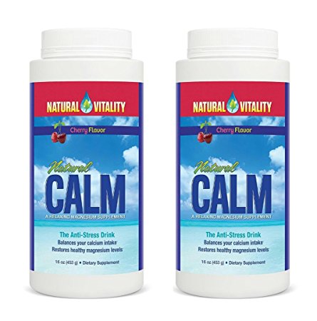 Natural Vitality Natural Magnesium Calm, Cherry ,16 Ounce, 2-Pack