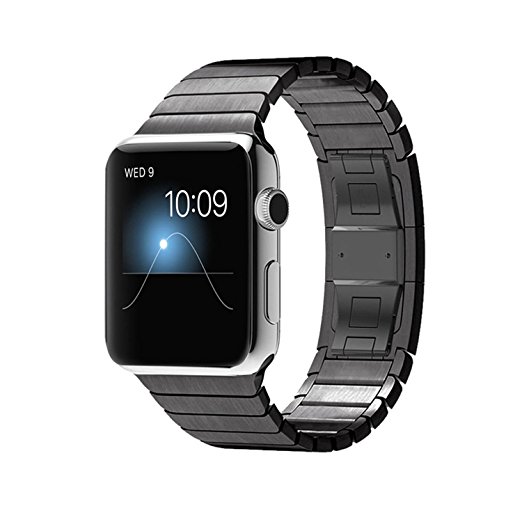 Apple Watch Band Link Bracelet 316L Stainless Steel (Black 42mm)