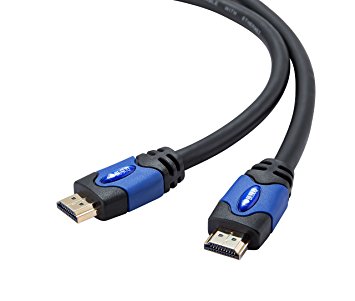 BUSUQ 4k*2k 26AWG HDMI Cable Supports Ethernet,2.0v,1.4v 1.3v 3D and Audio Return (9 Feet/2.75 Meter), Blue Color, Type A to Type A