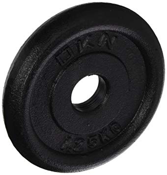 DKN Unisex Adult Cast Iron Standard Weight Plate - Black