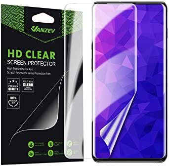 VANZEV Q-Stick Screen Protector for Samsung Galaxy S10 [Not for S10  ] Bubble Free Case Friendly Self Healing Ultrasonic Fingerprint Compatible HD Clear Flexible TPU Film [2 Pack]