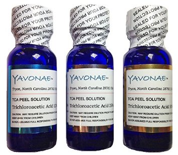 Yavonae TCA Trio Kit 50 25 12 Chemical Peel Anti-Aging Exfoliants Sampler 3 x 15ml - Professional Resurfacing Facial Treatment - Remove Dark Skin Spots Fine Lines Acne Scars and More