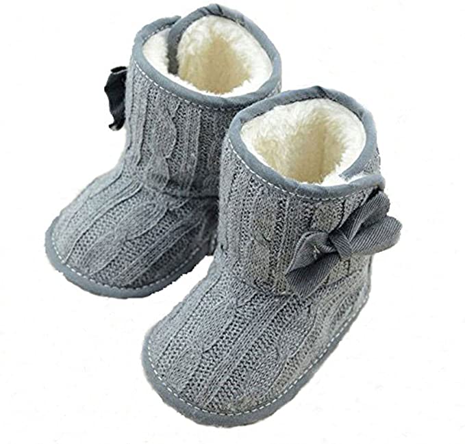 CdyBox Little Baby Fleece Fur Knit Snow Boots Infant Warm Winter for 0-18 Months