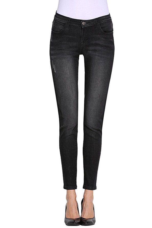 Butt Lift Skinny Jeans, P.LOTOR Women’s Casual Distressed Stretch Jeans Legging