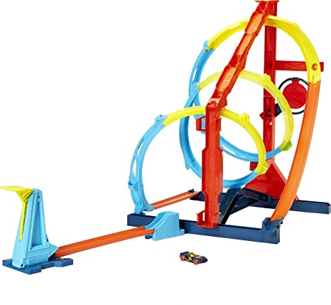 ​Hot Wheels Track Builder Unlimited Corkscrew Twist Kit Playset, Innovative Corkscrew Track Challenge, 2 Ways to Hit Target, Includes 1 Hot Wheels Car, Gift for Kids 6 Years & Up