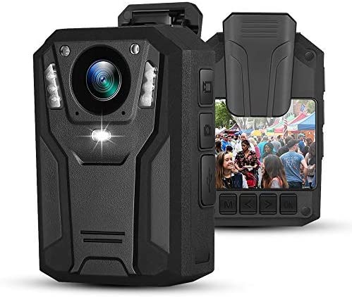 BOBLOV P100 1296P Body Mounted Camera 8-9hrs Recording Wearable Video Recorder Manually Night Vision for Law Enforcement (64G)