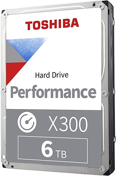 Toshiba X300 6TB Performance & Gaming 3.5-Inch Internal Hard Drive – CMR SATA 6.0 GB/s 7200 RPM 256 MB Cache - HDWR160XZSTA