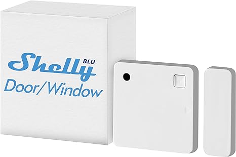 Shelly Blu Door/Window Weiß | Bluetooth betriebener Tür- & Fenstersensor | iOS Android App | Langlebige Batterie | Lux- und Neigungswinkelmessung | Individuelle Aktivierungsszenen erstellen