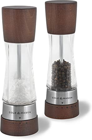 Cole and Mason Gourmet Precision Derwent Forest Salt and Pepper Mill Gift Set, Wood and Acrylic, 19 cm