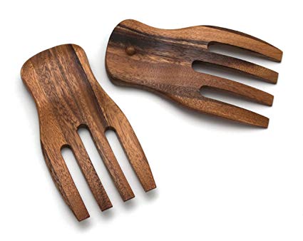 Lipper International 1102 Acacia Salad Hands, 3.75" x 7" x 1.88", One Pair