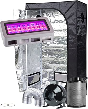 Oppolite Indoor Grow Tent Kit Complete Package LED 300W Grow Light Kit  4" Inline Fan Filter Combo  36"X20"X63"600D Grow Tent Hydroponics Growing System (LED300W 36"X20"X63" 4" Ventilation Kit)