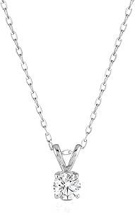 Amazon Essentials IGI Certified Solitaire Lab Grown Diamond Pendant Necklace in 14k Gold - 16" Chain with 2" Extender