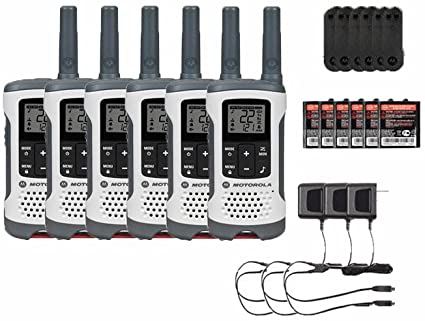 Motorola T260 Rechargeable Two-Way Radios / Walkie Talkies 6-PACK Brand New Sealed