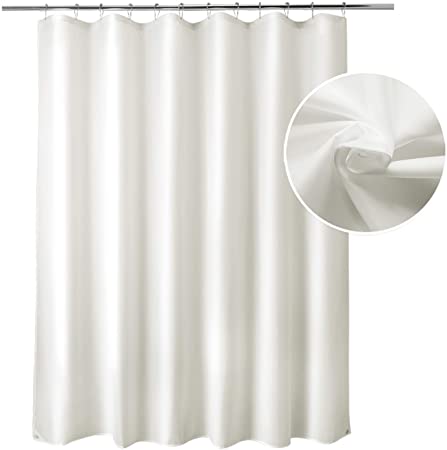 Titanker Shower Curtain, Fabric Shower Curtain Liner with 2 Magnets, Waterproof Polyester Shower Curtains Bathroom Shower Curtain Liners, Machine Washable, 70 x 72 Inches, Cream