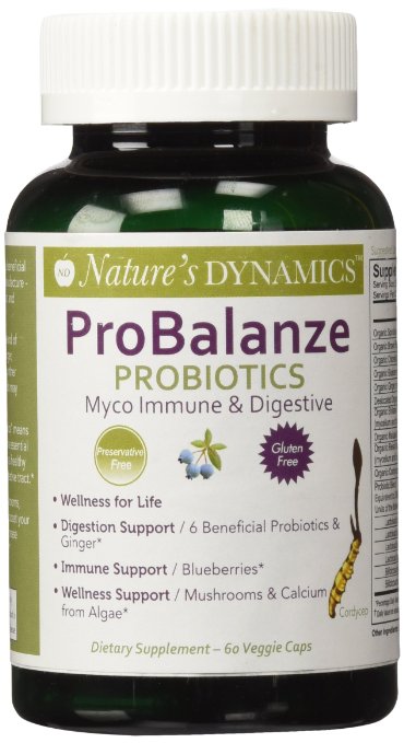 Probalanze Probiotics 6 Live Beneficial Probiotics and Organic Whole Foods for Digestion and Immune System Health - 60 Veggie Caps