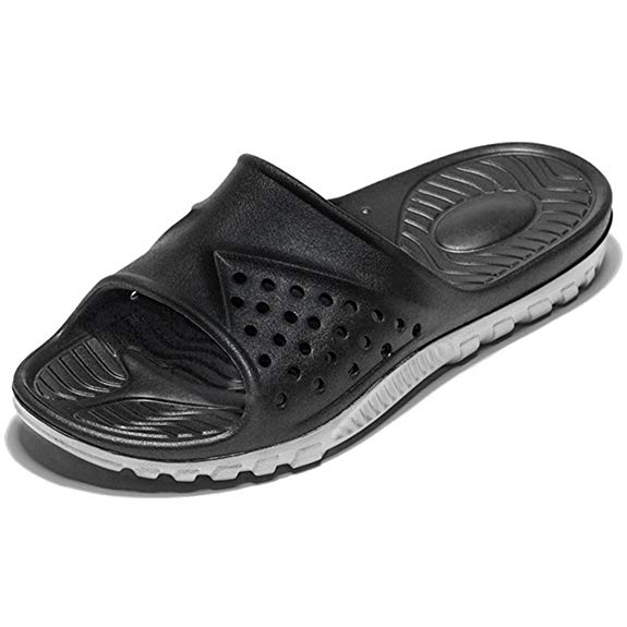 WODEBUY Men's Shower Sandals Antislip Fast Dry Flilp Flop Flats Bathroom and Gym Slider Sandals for Men