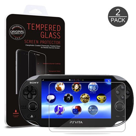 (Pack of 2) Screen Protector For PS Vita 1000, Akwox Premium HD Clear 9H Tempered Glass Screen Protective Film For Sony PlayStation Vita PSV 1000-Max Clarity And Touch Accuracy Film