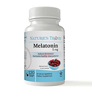 Melatonin 5mg by Nature's Trove - 120 EZ Chew Tablets Cherry Flavor