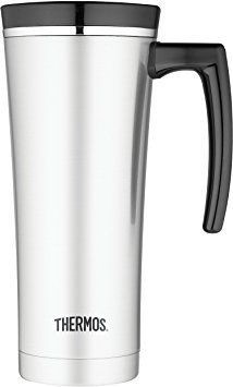 Thermos Stainless Steel Travel Mug, Black/Silver, 470 ml