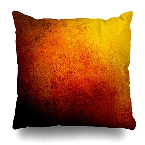 Ahawoso Throw Pillow Covers Bright Yellow Thanksgiving Abstract Orange Warm Red Luxury Brown Black Color Autumn Fall Design Home Decor Pillow Case Square Size 20 x 20 Inches Zippered Pillowcase