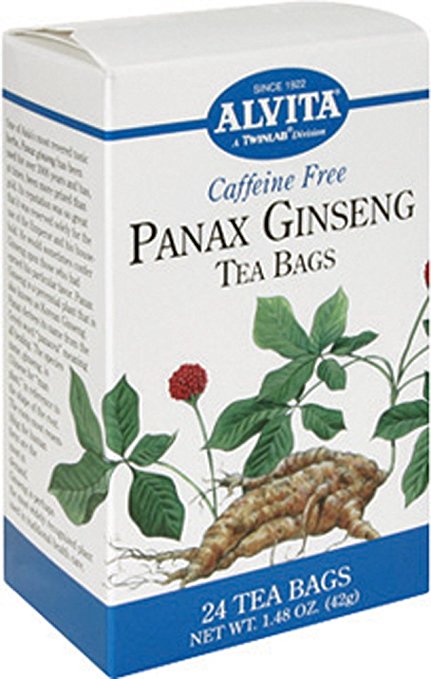 Alvita Caffeine Free Tea Bags Panax Ginseng -- 24 Tea Bags