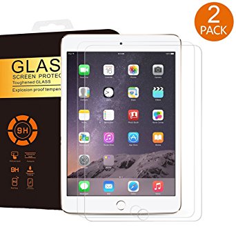 UTHMNE 2-Pack iPad Mini 4 Tempered Glass Screen Protector, 0.3mm Slim And 9H Hardness Bubble Free, Anti-Fingerprint, Oil Stain&Scratch Coating (Not compatible with iPad mini / 2 / 3)