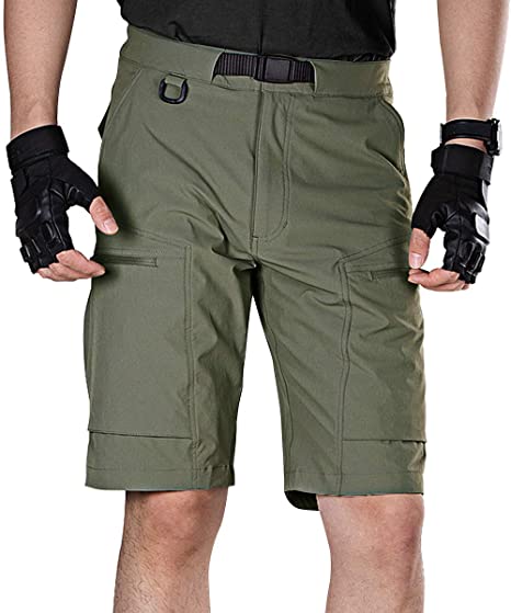 FREE SOLDIER Men's Lightweight Breathable Quick Dry Tactical Shorts Hiking Cargo Shorts Nylon Spandex