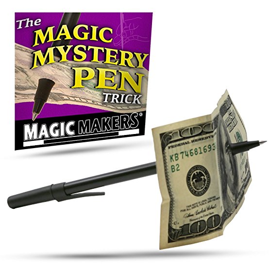 Magic Makers Magic Mystery Pen Trick - Pen Through Dollar Magic Trick