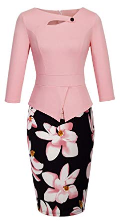 HOMEYEE Women's Elegant Chic Bodycon Formal Dress B288