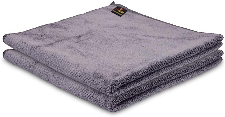Le Gear Microfiber Cleaning Cloth (Grey, 2 Pieces)