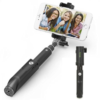 Selfie Stick, [New Generation] iKross Selfie Stick Handheld Extendable Monopod with Built-in Wireless Bluetooth Remote Shutter for iPhone, Samsung Smartphone, GoPro HERO Series Cam - Black