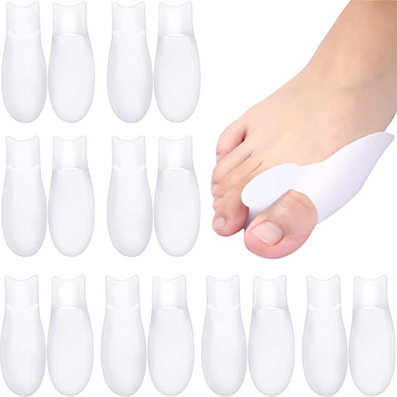 8 Pairs Gel Big Toe Guards Toe Separators Toe Spacer Spreaders Bunion Protctor Guards Silicone Toe Gel Shield Bunion Cushion for Pain Relief, Overlapping Toes, Big Toe Alignment, Realign Crooked Toes