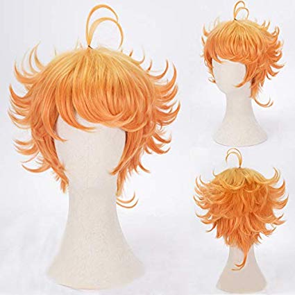 Xingwang Queen Anime Short Curly Wavy Orange Cosplay Wig Women Girls' Party Wigs