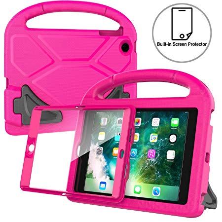 AVAWO Kids Case Built-in Screen Protector for iPad Mini 1 2 3 - Light Weight Shock Proof Handle Stand Kids for iPad Mini 1st Generation, iPad Mini 2nd Generation, iPad Mini 3rd Generation - Rose