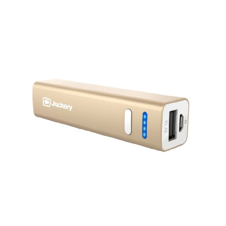 Jackery Mini Portable Charger 3200mAh - External Battery Pack, Power Bank, & Portable iPhone Charger for Apple iPhone 6 Plus, 6, 5, iPad Air, iPad Mini, Samsung Galaxy S6, and S5 (Gold)